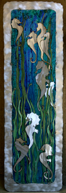seahorses with silver border
32